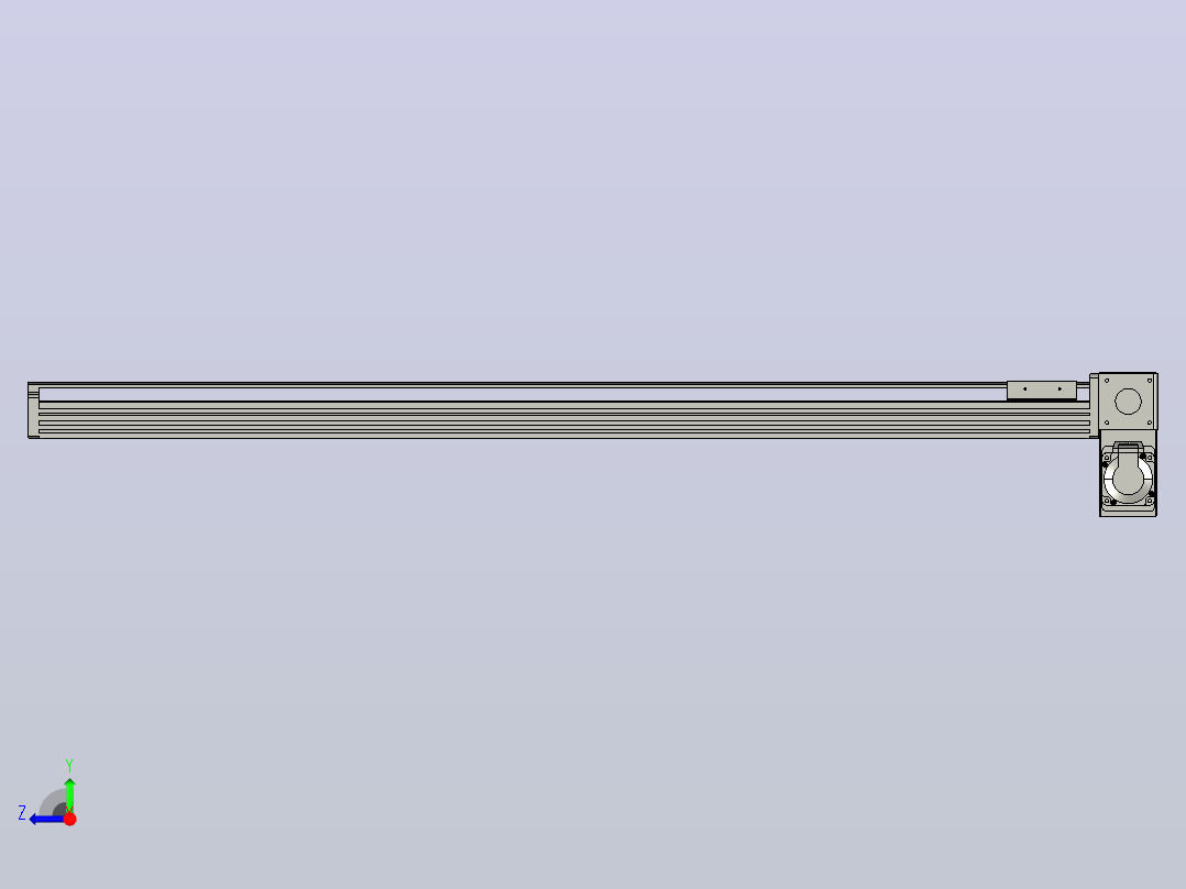 皮带直线轴半封闭可选导轨TPA-HNB-85D-90-L1050-RP-C-P20-N3右视图