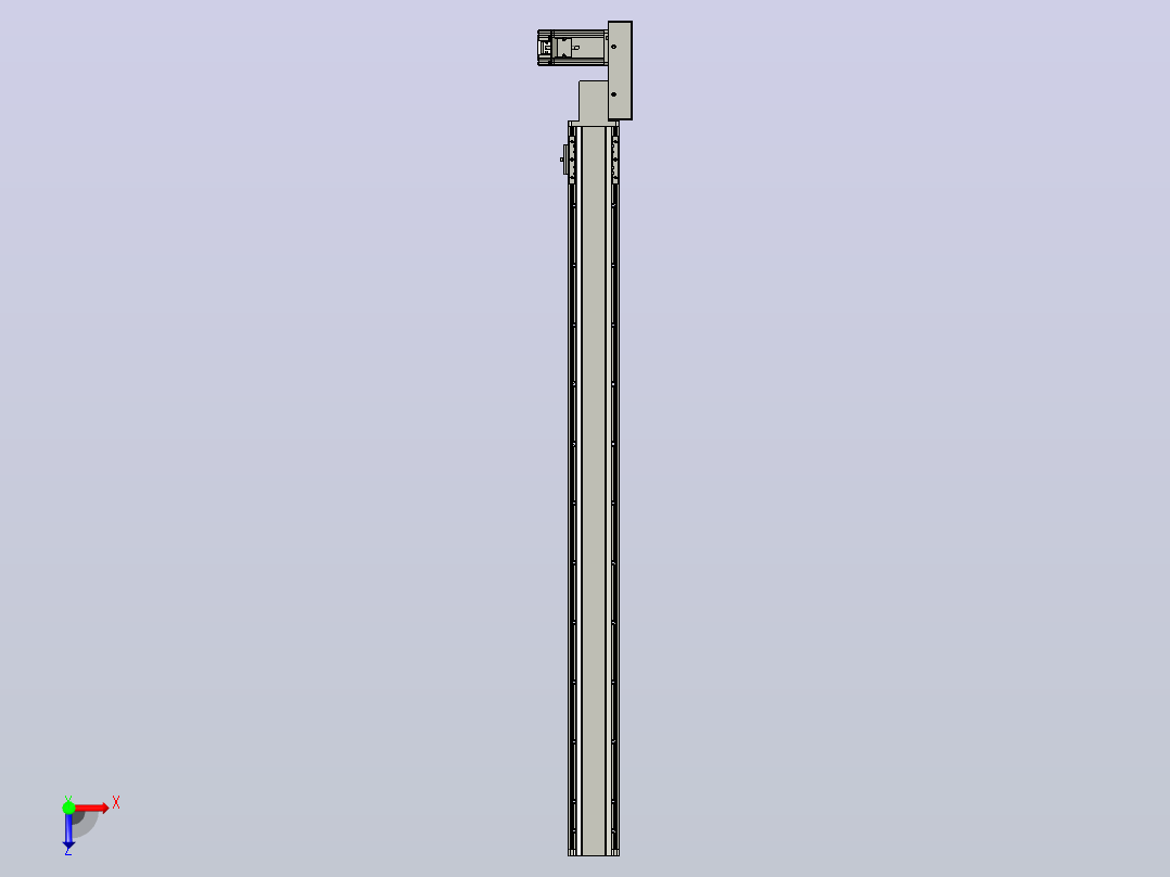 皮带直线轴半封闭可选导轨TPA-HNB-85D-90-L1050-ML-C-P20-N3俯视图