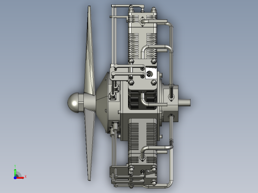 radial-engine-485径向发动机星形发动机前视缩略图