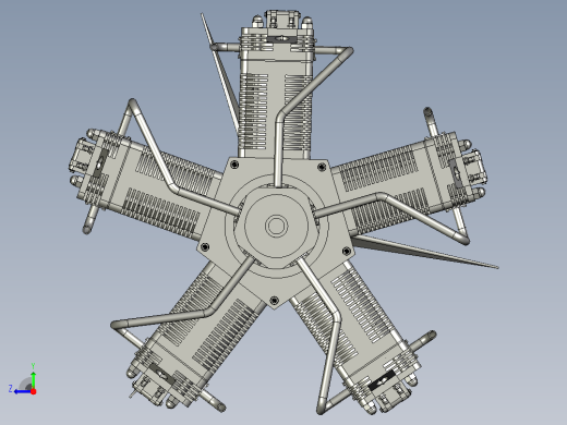 radial-engine-485径向发动机星形发动机右视缩略图