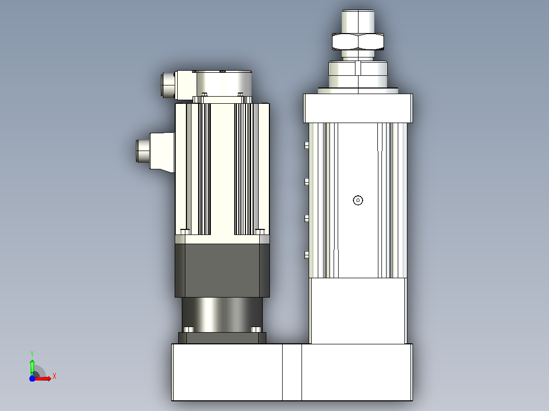 MTA125-50-P10-FF-P-K□-P1500(2000,3000)W-S3MTA125电动缸 最大负载60KN 额定负载50KN 1500(2000,3000)W电机间接安装前视图