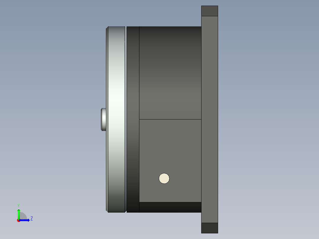 气动分度盘3D图纸 H147 非标自动化设备3D图纸3D模型件夹左视图