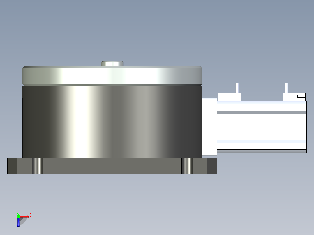气动分度盘3D图纸 H147 非标自动化设备3D图纸3D模型件夹俯视图