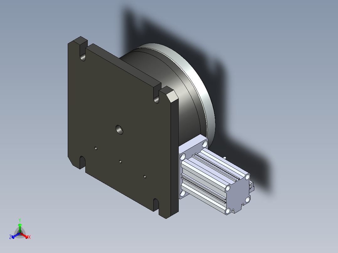 气动分度盘3D图纸 H147 非标自动化设备3D图纸3D模型件夹正等轴测图