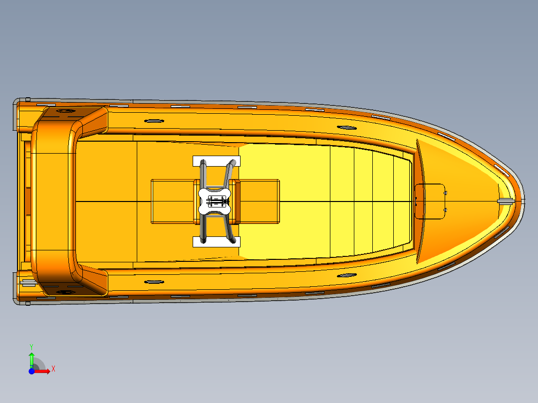 Rescue boat救援船救援艇造型3D数模图纸 RHINO设计 附STP(1)前视图
