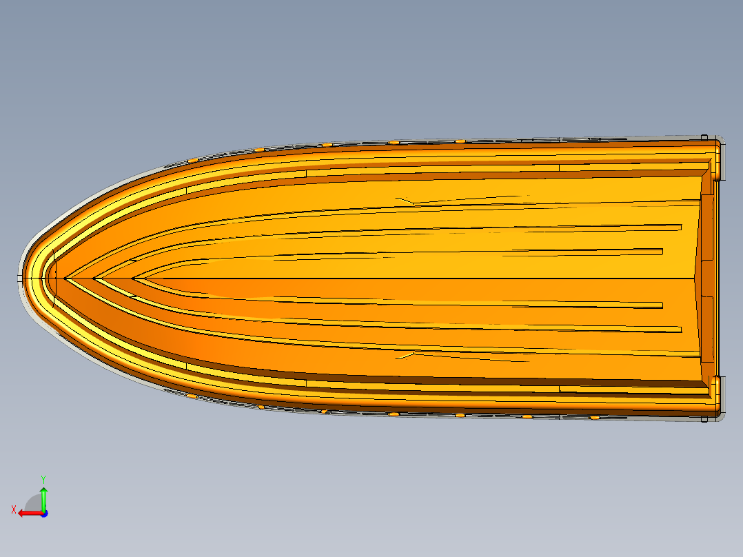 Rescue boat救援船救援艇造型3D数模图纸 RHINO设计 附STP(1)后视图