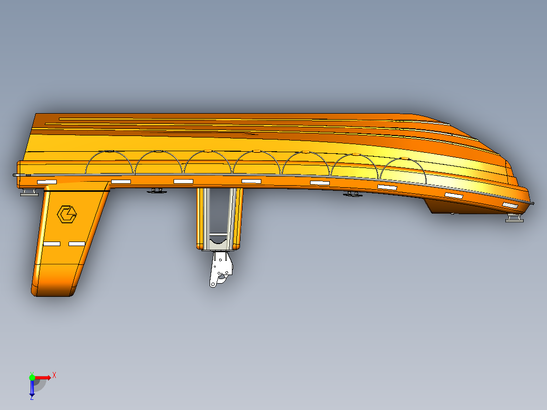 Rescue boat救援船救援艇造型3D数模图纸 RHINO设计 附STP(1)俯视图