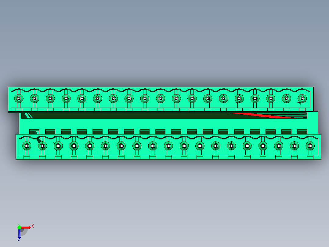 DEGSON 2EDG 系列 5.0mm 可插拔接线端子组-2EDGVTC-5.0-38P-14-00AH俯视图