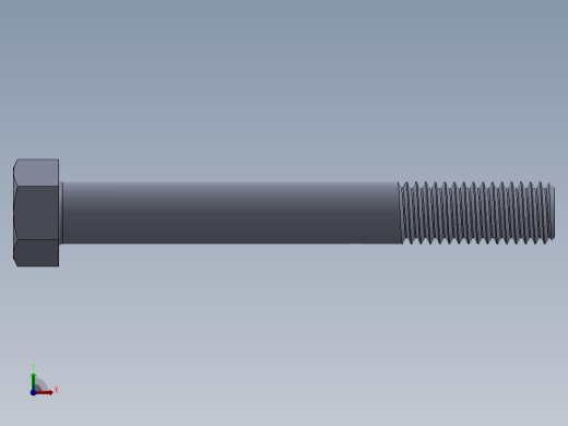 UNC 六角螺栓-Hex Bolt 0.500-13 x 4.SLDPRT前视缩略图