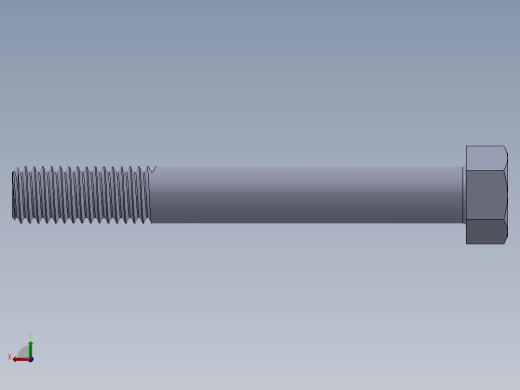 UNC 六角螺栓-Hex Bolt 0.500-13 x 4.SLDPRT后视缩略图