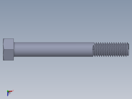 UNC 六角螺栓-Hex Bolt 0.500-13 x 4.SLDPRT俯视缩略图