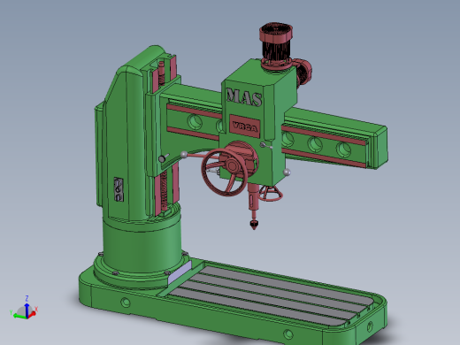 通用摇臂钻三维模型3D图纸