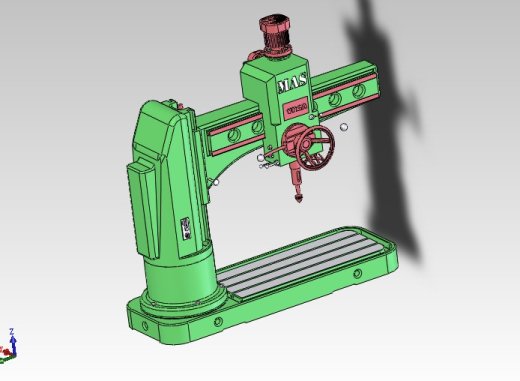 通用摇臂钻三维模型3D图纸缩略图
