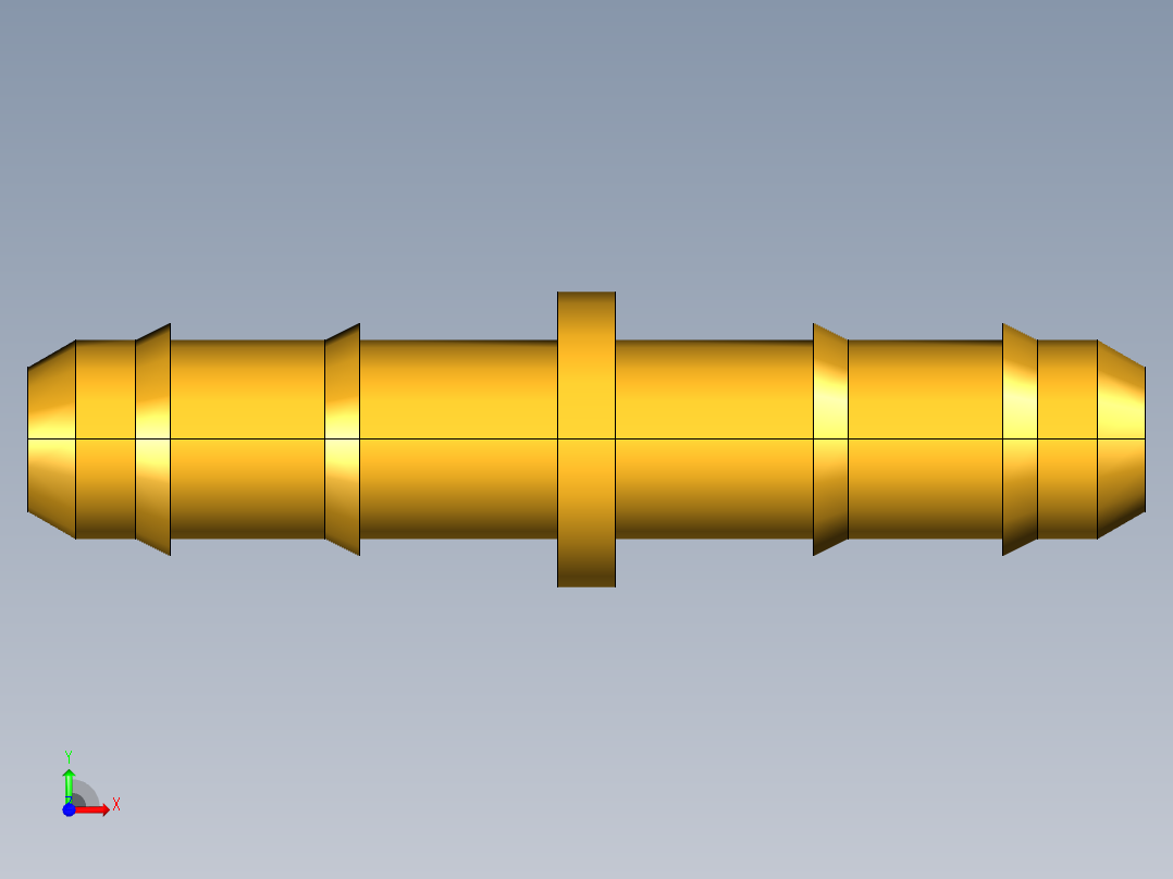 工业通用螺蚊管倒齿式工业硬管接头Union 22-5_32前视图