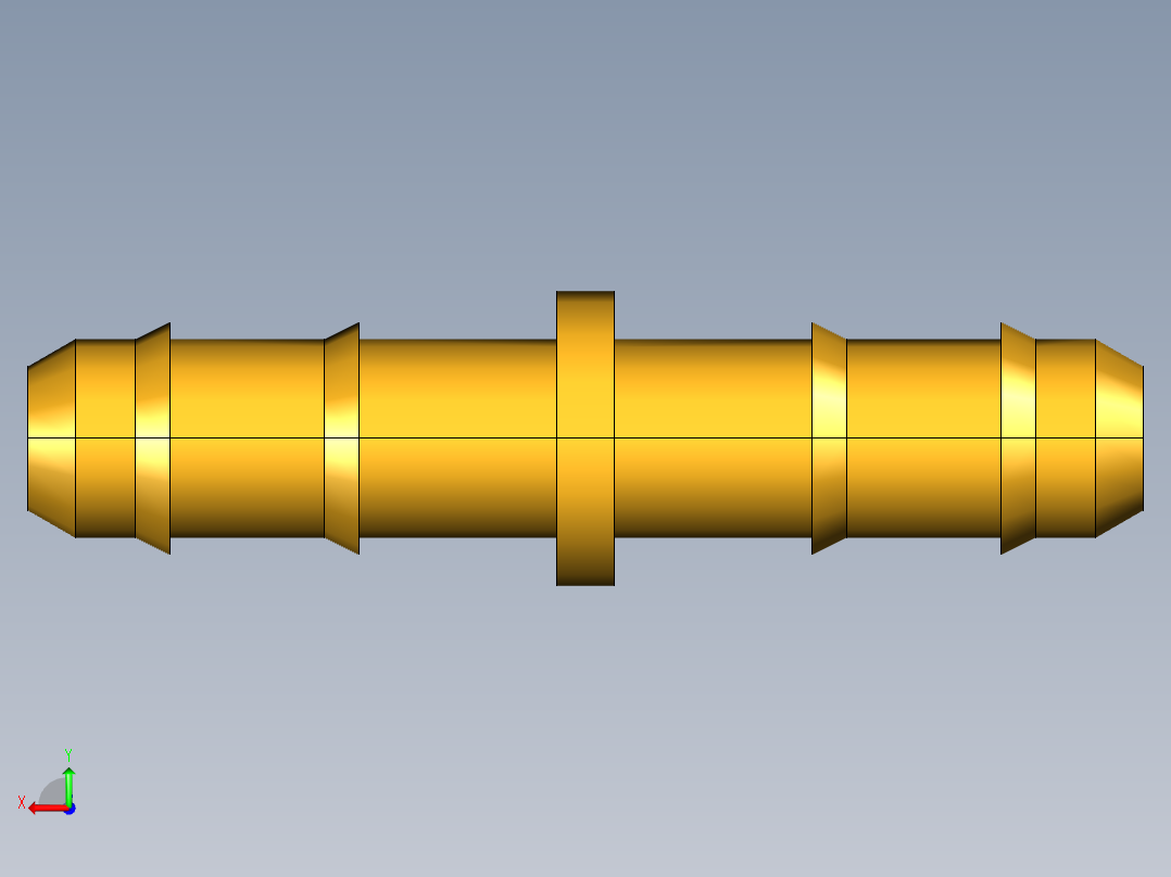 工业通用螺蚊管倒齿式工业硬管接头Union 22-5_32后视图