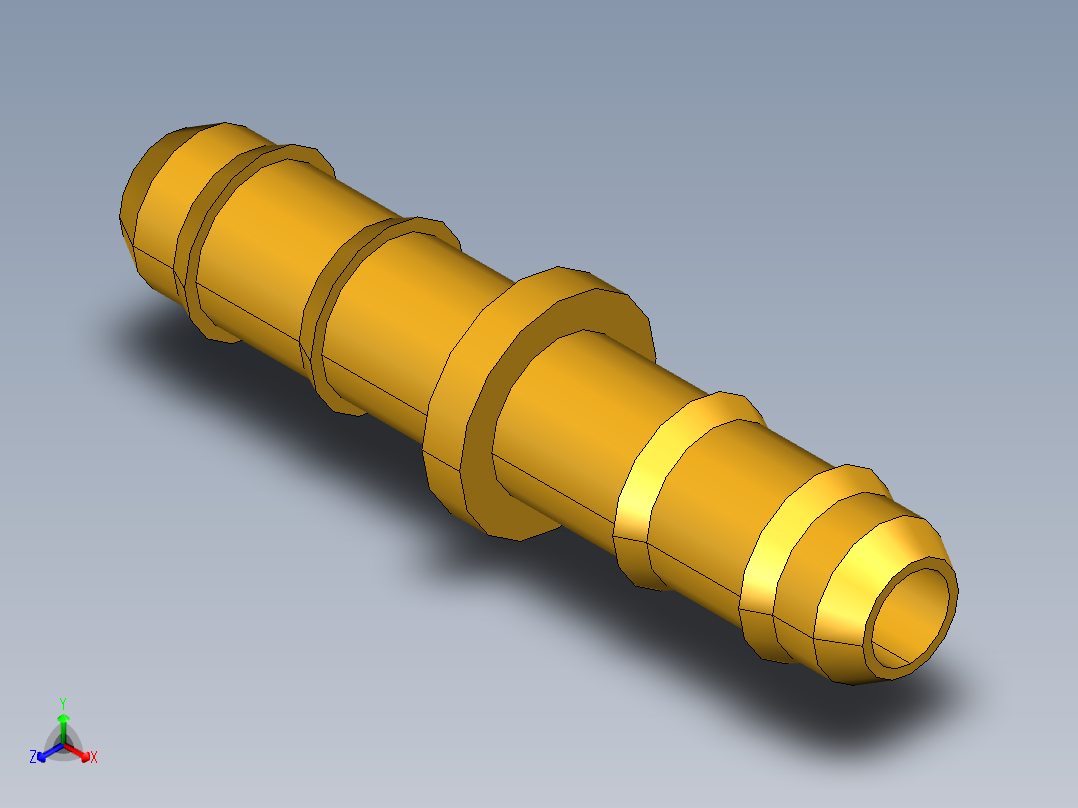 工业通用螺蚊管倒齿式工业硬管接头Union 22-5_32正等轴测图