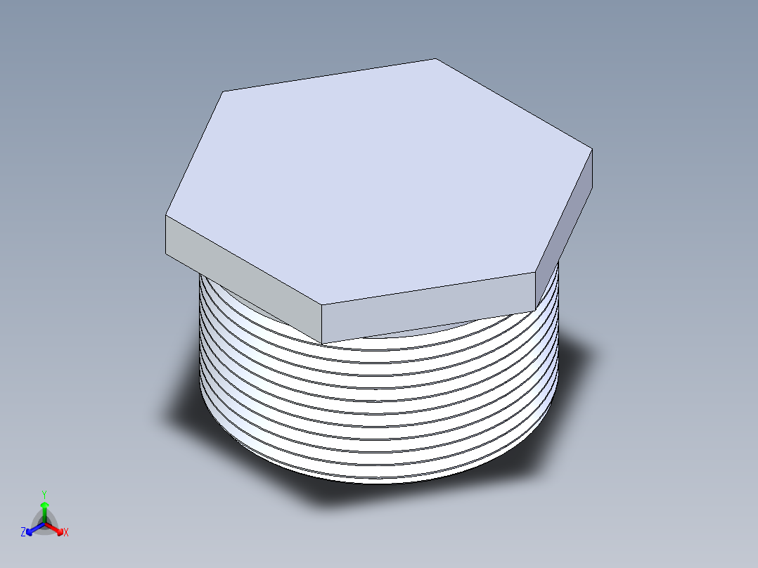 CPVC管件22-Sch80_Plug_MPT_9850-025_2.5in正等轴测图