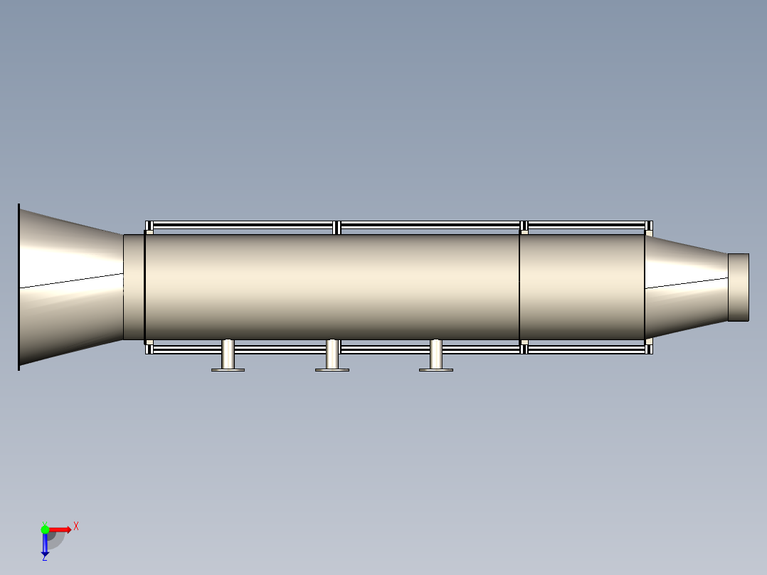一种小型风洞俯视图