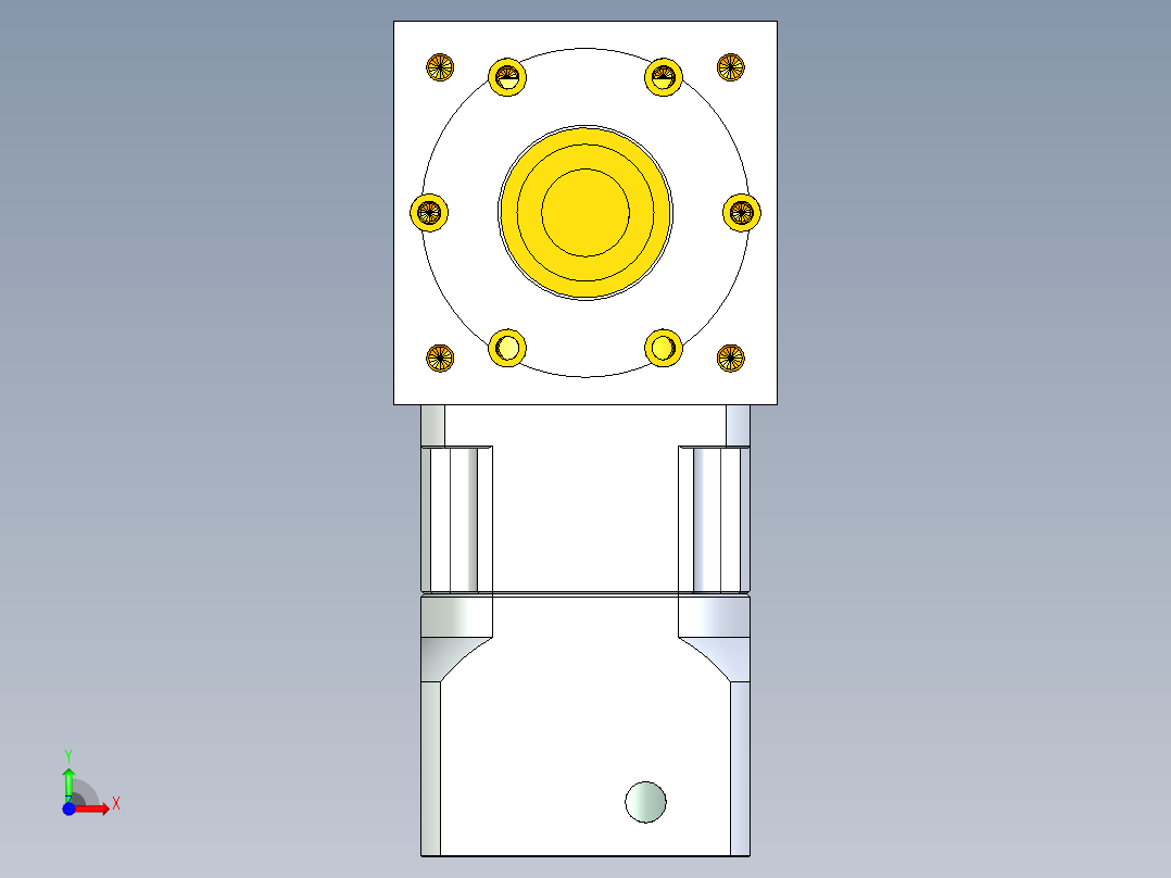 换向器PW70双轴 PGH60-L1 8-38.1-47.14X47.14-M4.stp前视图