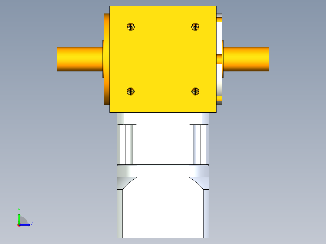 换向器PW70双轴 PGH60-L1 8-38.1-47.14X47.14-M4.stp左视图