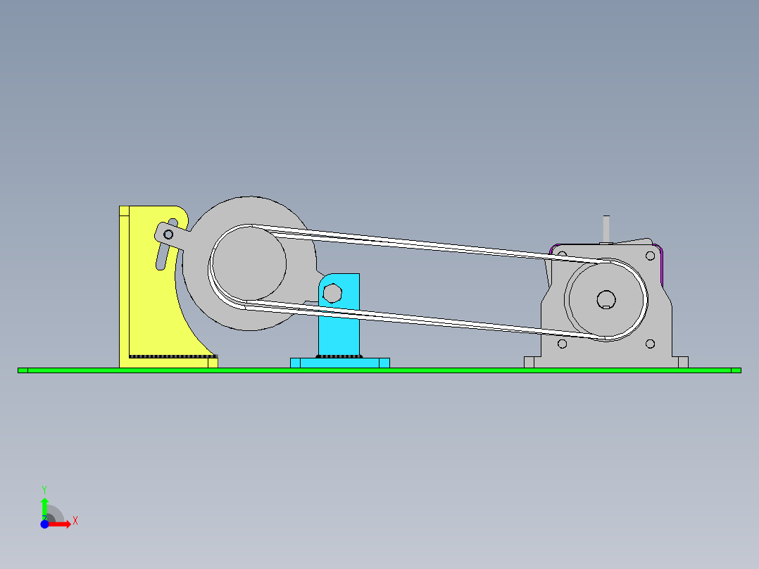 电机皮带传动方案前视图