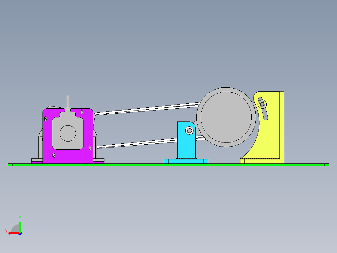 电机皮带传动方案后视图