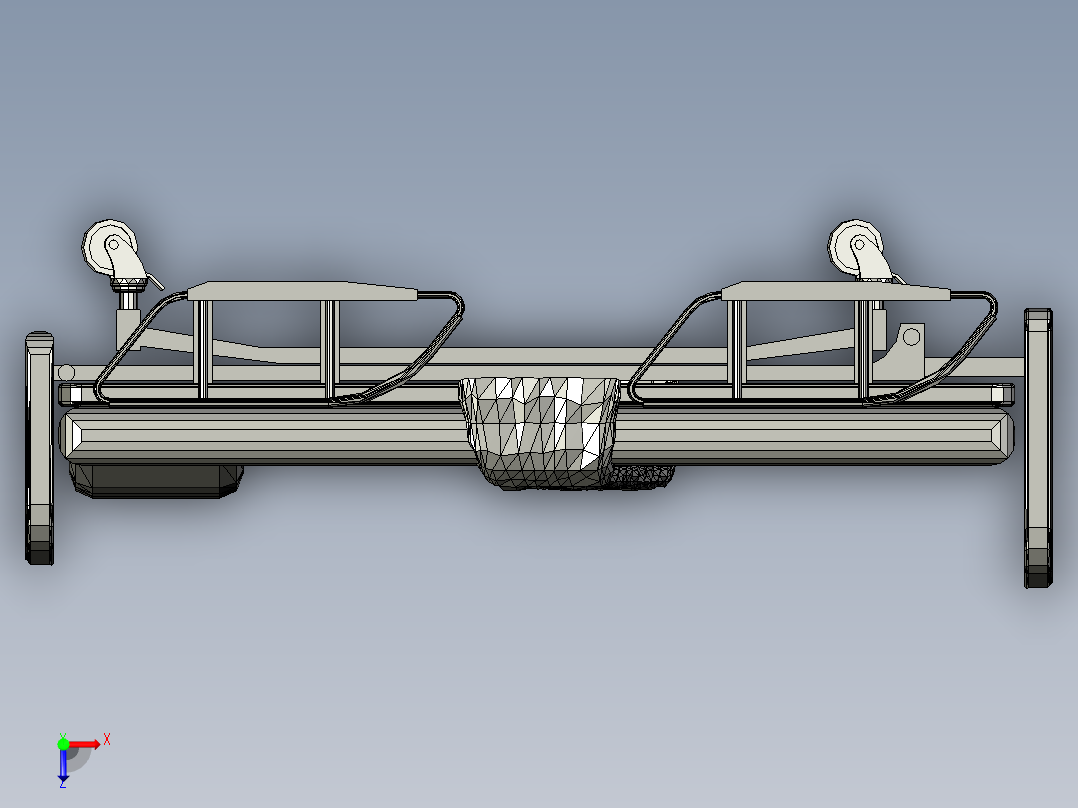 医院病床可折叠俯视图