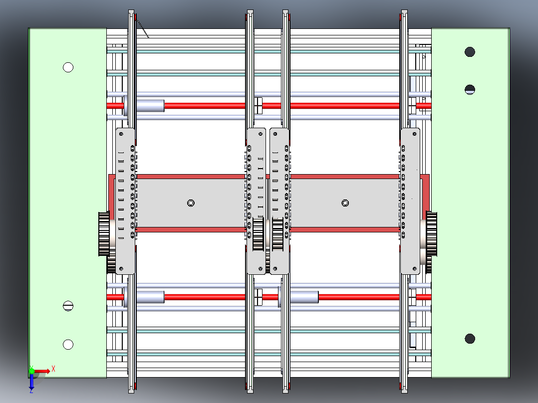 PCB板存板自动送料机俯视图