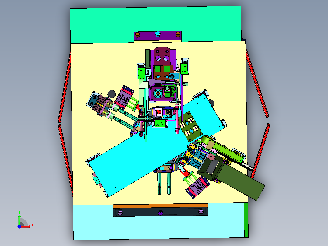转动式震动牙刷插装线前视图