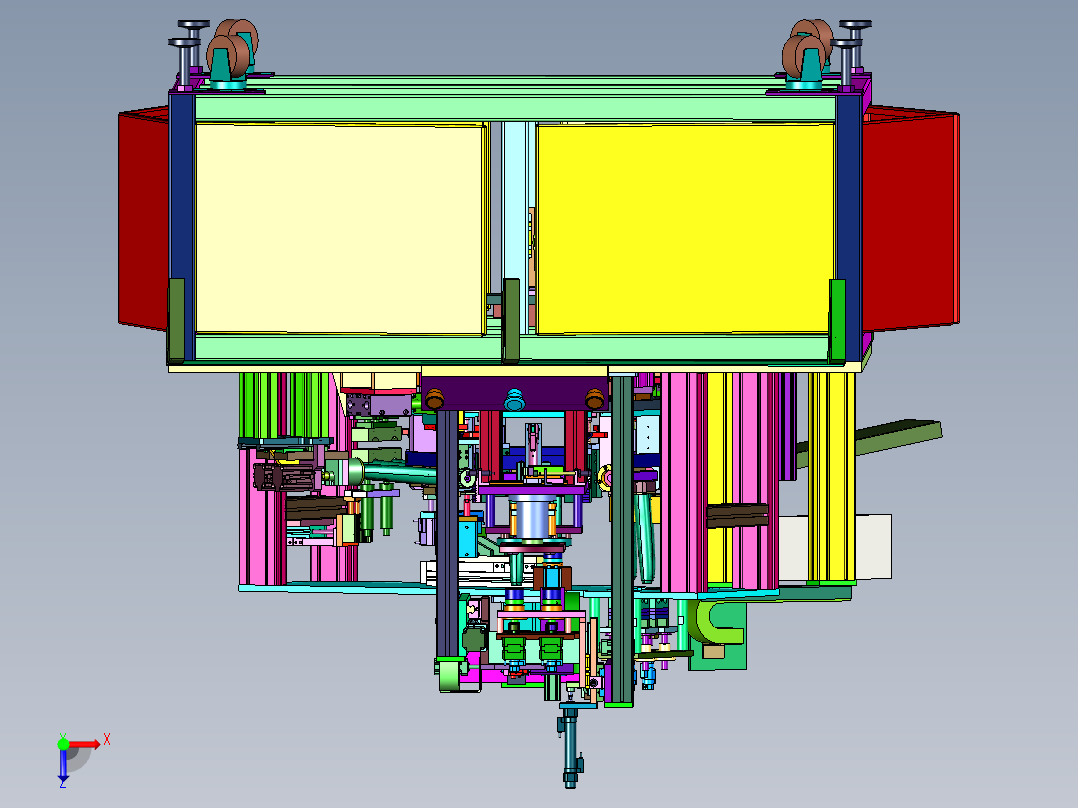 转动式震动牙刷插装线俯视图