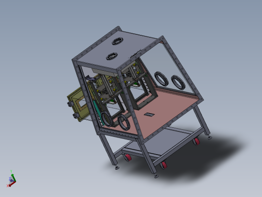 1.2米8工位铝壳手套箱（sw16可编辑+工程图）