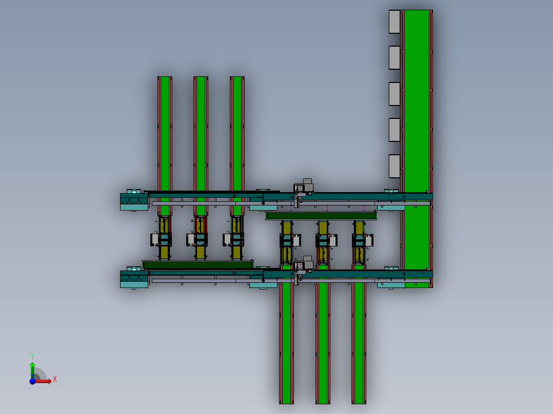 精密全自动电路贴片生产线设备设计前视图