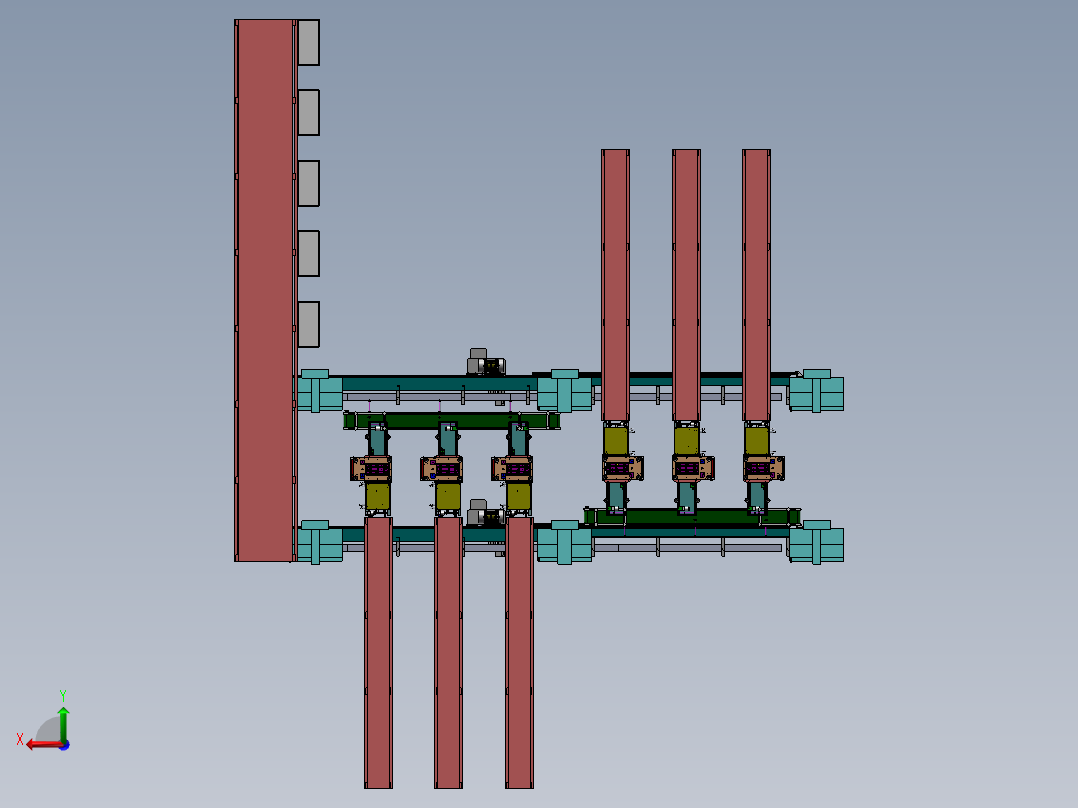 精密全自动电路贴片生产线设备设计后视图