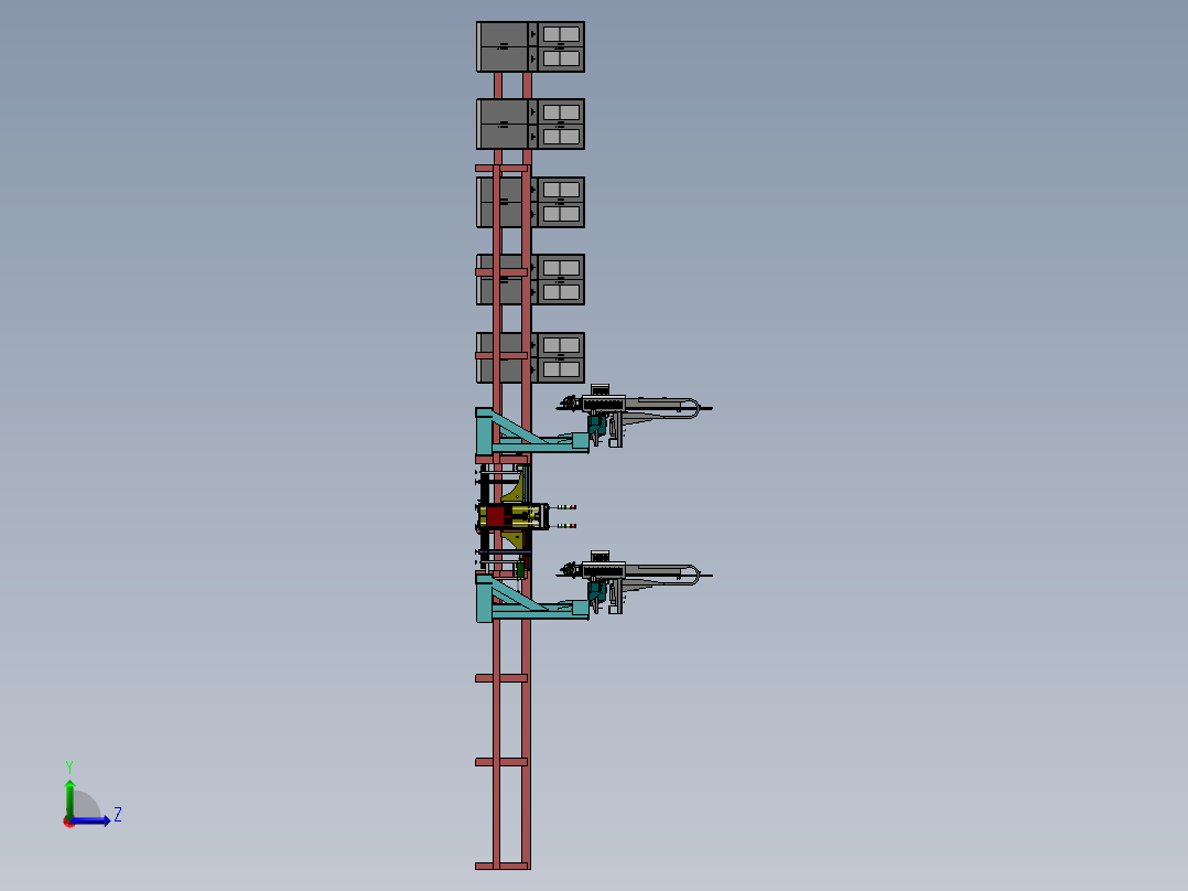 精密全自动电路贴片生产线设备设计左视图