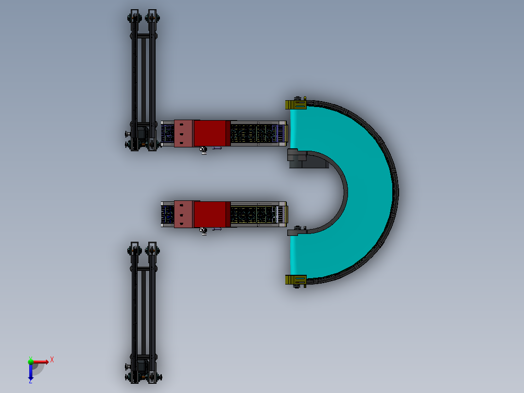 葛根自动切割设备sw17可编辑俯视图