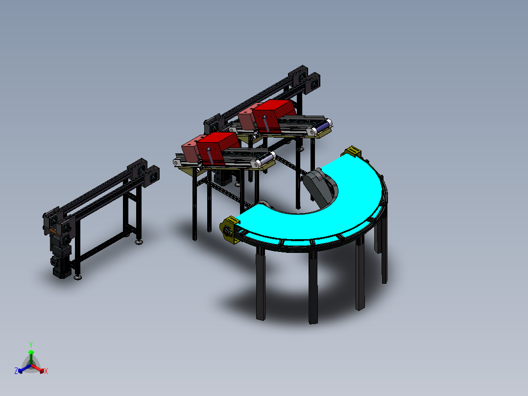 葛根自动切割设备sw17可编辑正等轴测图