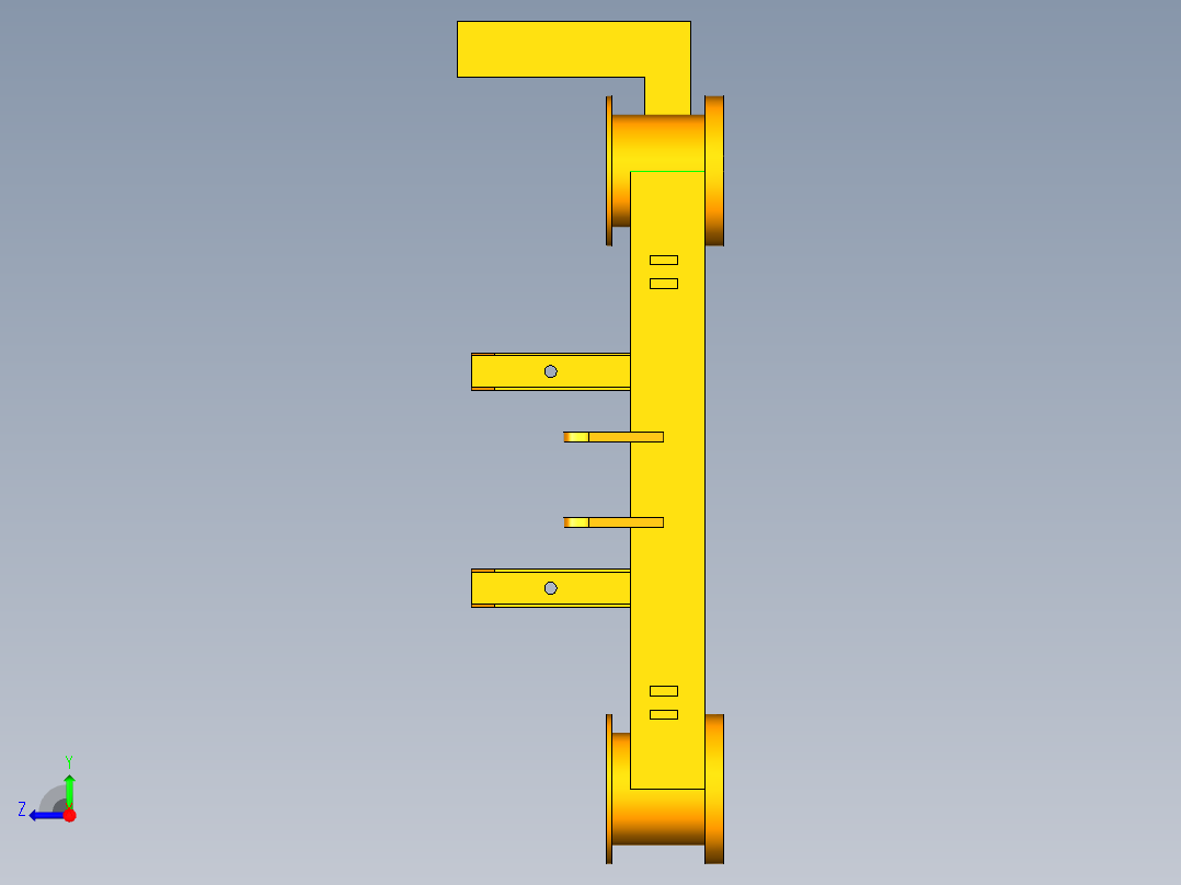 双圆盘割草机设计右视图