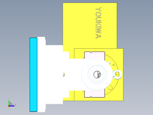 长条金属盖四轴铣外观面+侧向凹槽治具模型左视缩略图