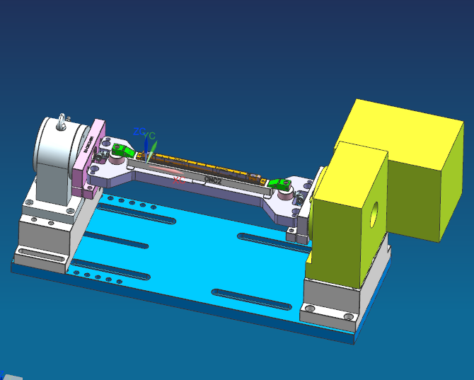 长条金属盖四轴铣外观面+侧向凹槽治具模型