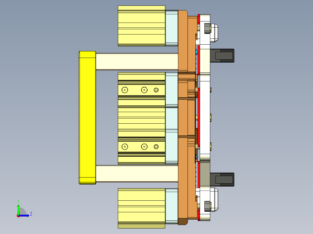 MACH-C-笔记本CNC工装夹具三维模型CNC7-铣侧孔-200601左视图