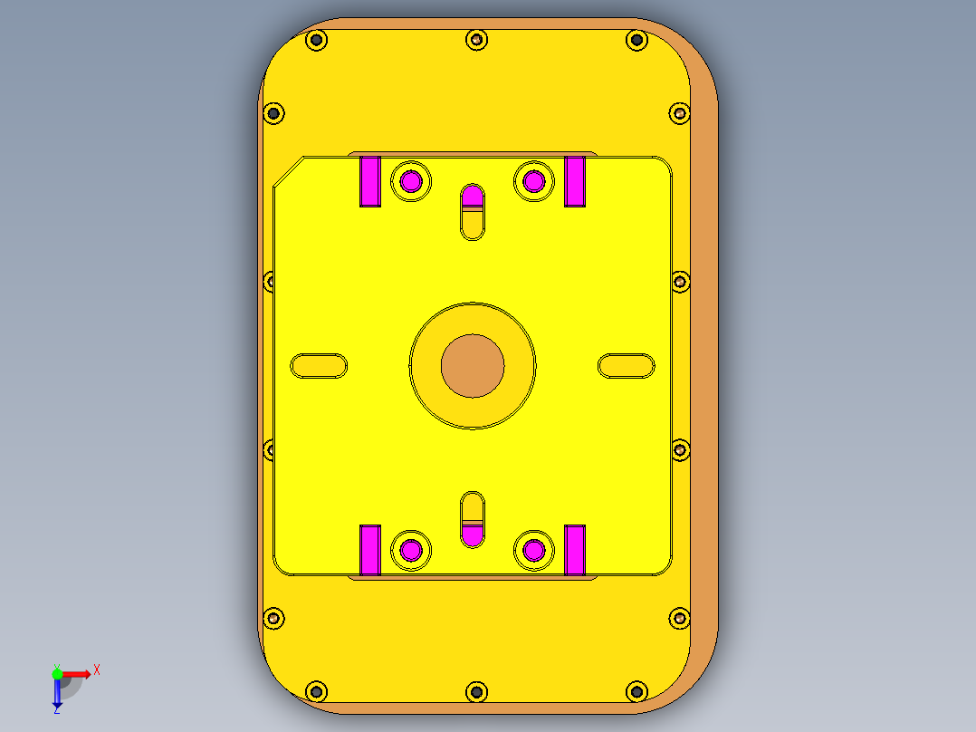 T3300-A-笔记本CNC工装夹具三维模型CNC2铣侧孔-211122俯视图