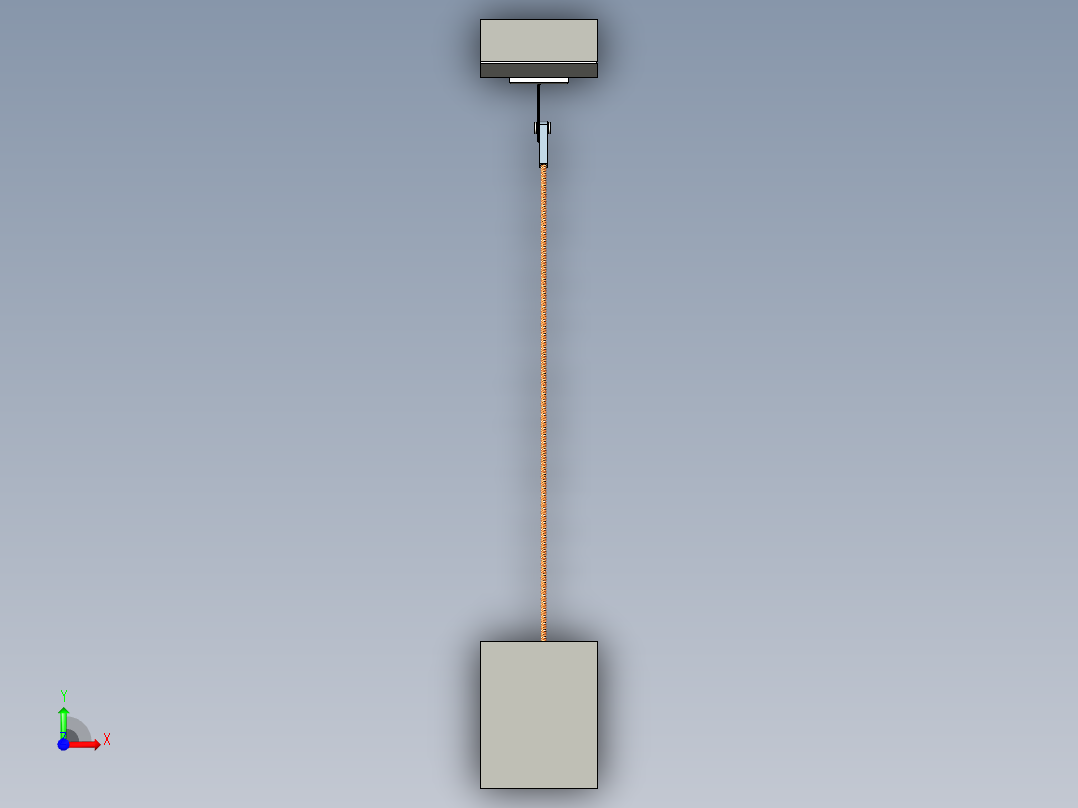 由缆索支撑的梁前视图