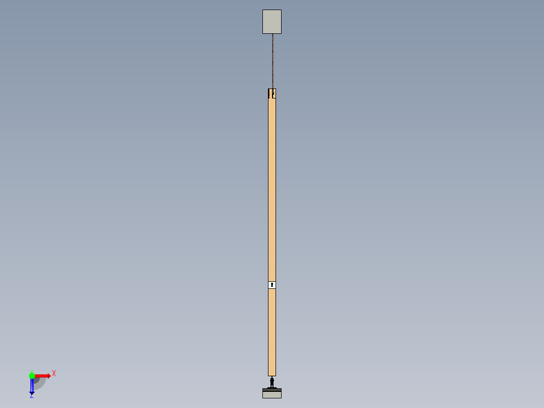 由缆索支撑的梁俯视图