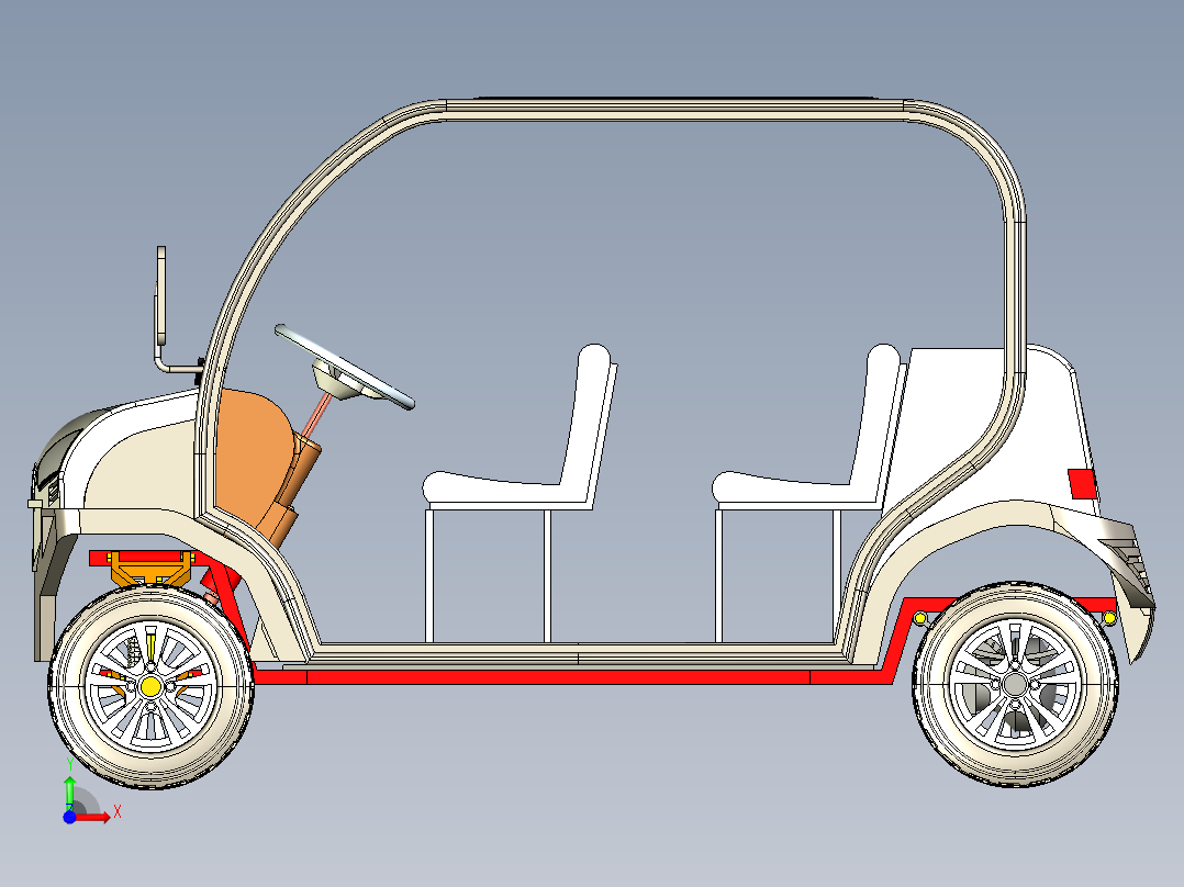 B3003676-4座电动车辆前视图