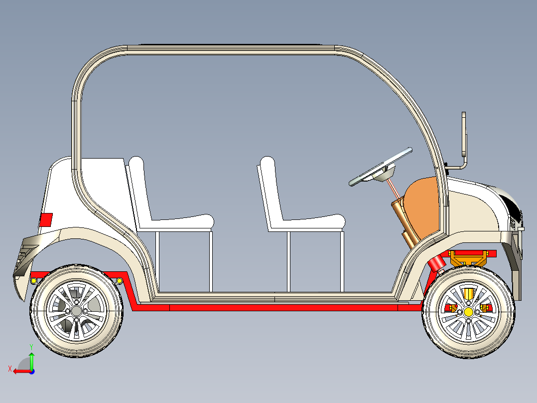 B3003676-4座电动车辆后视图
