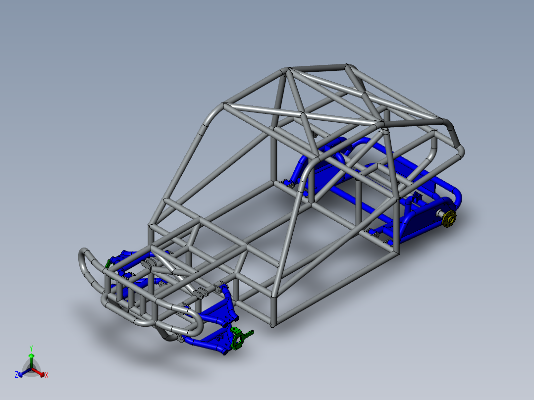 卡丁车 钢管车(62)正等轴测图