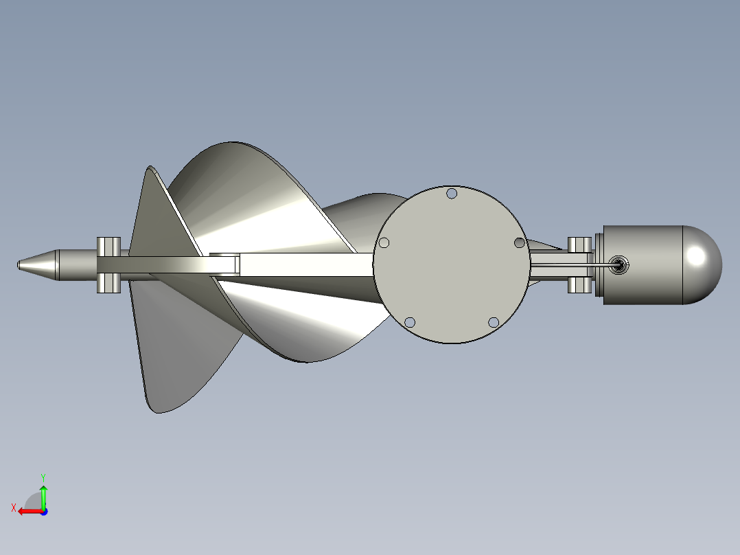 A0003145-阿基米德螺旋泵水力涡轮机后视图