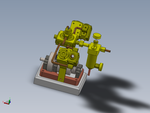 V型双作用蒸汽机v-shaped-double-acting-steam-模型格式为 sw