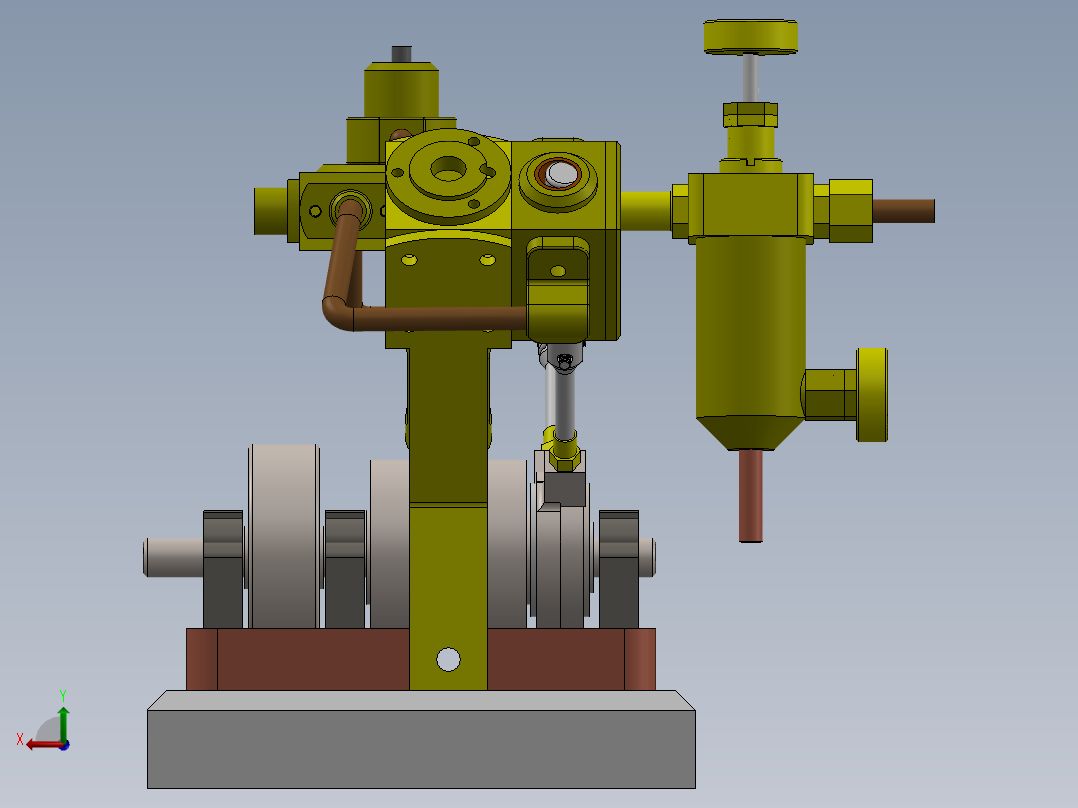 V型双作用蒸汽机v-shaped-double-acting-steam-模型格式为 sw后视图