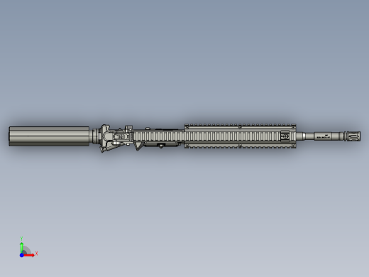 手枪左轮冲锋枪老式狙击步枪设计3D图纸piston-m4-carbine STP前视缩略图